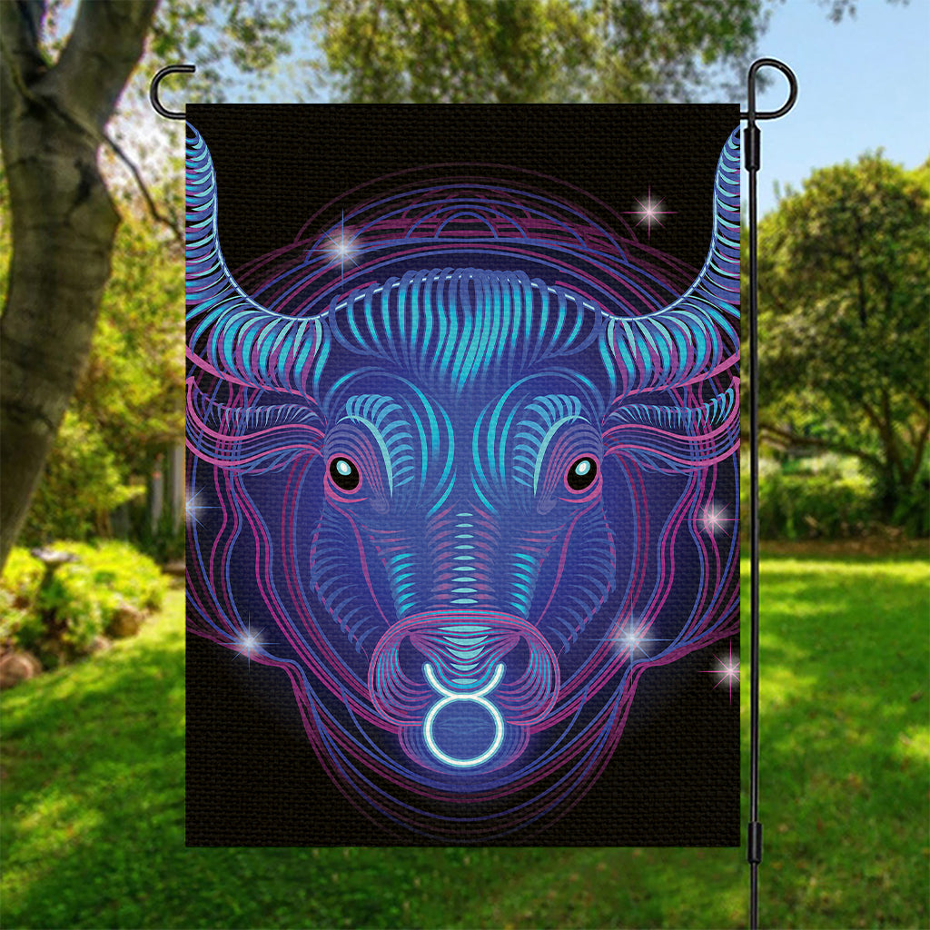 Dark Taurus Zodiac Sign Print Garden Flag