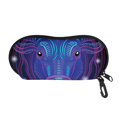 Dark Taurus Zodiac Sign Print Glasses Case