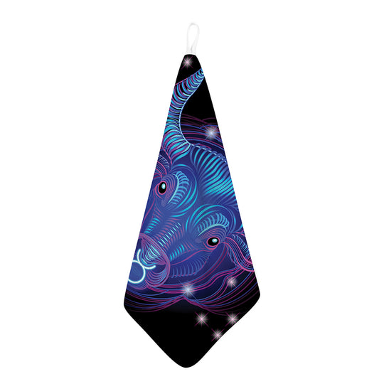 Dark Taurus Zodiac Sign Print Hand Towel