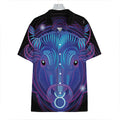 Dark Taurus Zodiac Sign Print Hawaiian Shirt