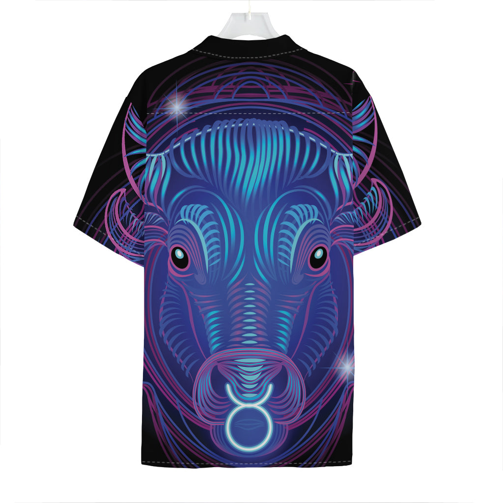 Dark Taurus Zodiac Sign Print Hawaiian Shirt