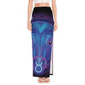 Dark Taurus Zodiac Sign Print High Slit Maxi Skirt