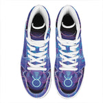 Dark Taurus Zodiac Sign Print High Top Leather Sneakers