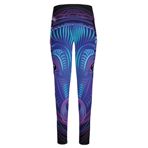 Dark Taurus Zodiac Sign Print High-Waisted Pocket Leggings