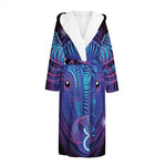 Dark Taurus Zodiac Sign Print Hooded Bathrobe