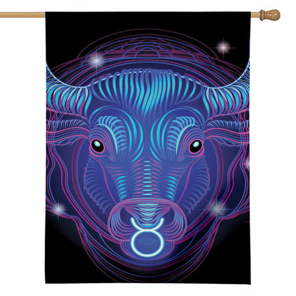 Dark Taurus Zodiac Sign Print House Flag