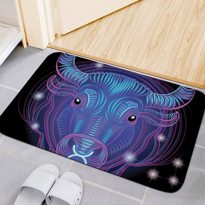 Dark Taurus Zodiac Sign Print Indoor Door Mat