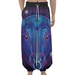 Dark Taurus Zodiac Sign Print Lantern Pants