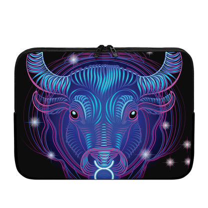 Dark Taurus Zodiac Sign Print Laptop Sleeve