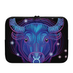 Dark Taurus Zodiac Sign Print Laptop Sleeve