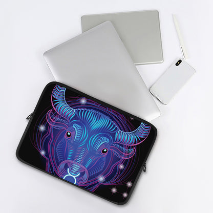 Dark Taurus Zodiac Sign Print Laptop Sleeve