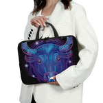 Dark Taurus Zodiac Sign Print Laptop Sleeve With Handle