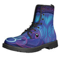 Dark Taurus Zodiac Sign Print Lace-Up Boots