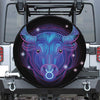 Dark Taurus Zodiac Sign Print Leather Spare Tire Cover