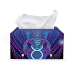 Dark Taurus Zodiac Sign Print Leather Tissue Box Cover