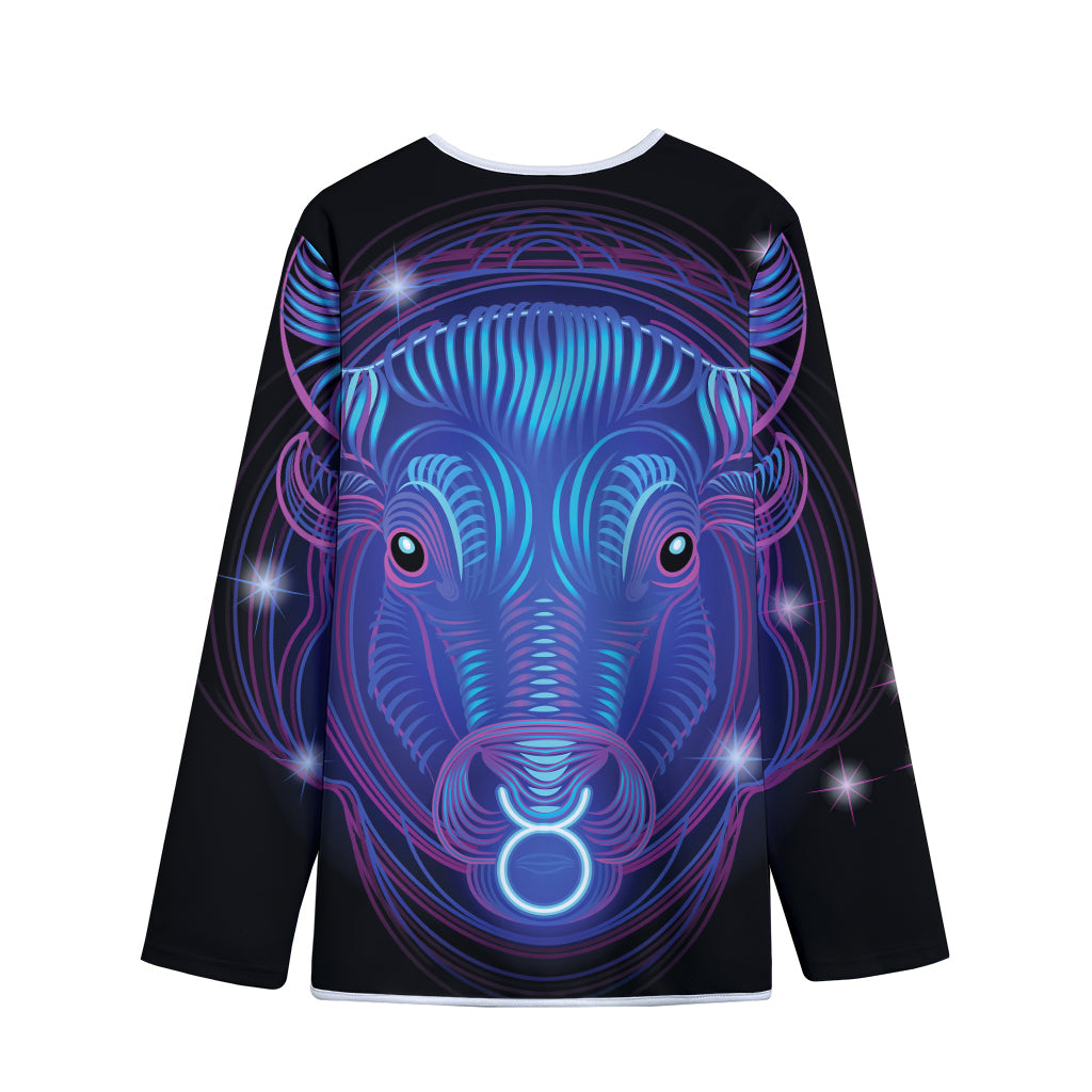 Dark Taurus Zodiac Sign Print Long Sleeve Short Coat