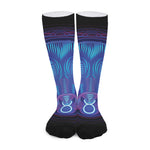 Dark Taurus Zodiac Sign Print Long Socks