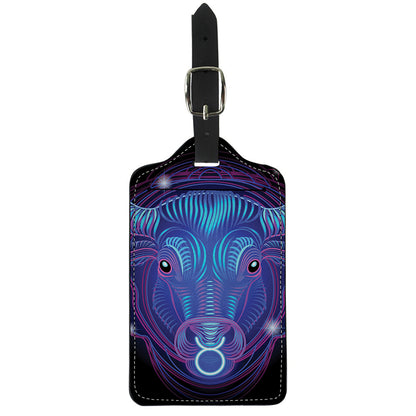 Dark Taurus Zodiac Sign Print Luggage Tag