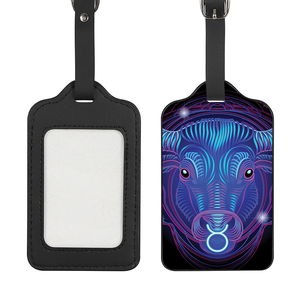 Dark Taurus Zodiac Sign Print Luggage Tag