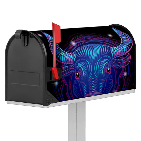 Dark Taurus Zodiac Sign Print Mailbox Cover