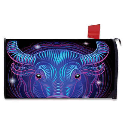 Dark Taurus Zodiac Sign Print Mailbox Cover