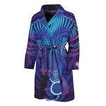 Dark Taurus Zodiac Sign Print Men's Bathrobe