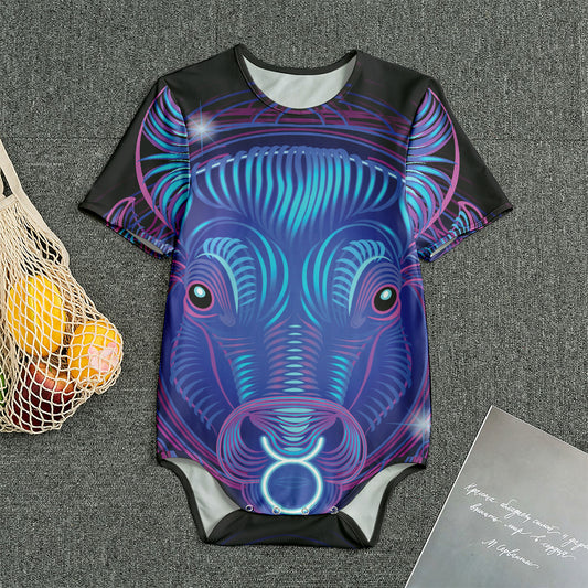 Dark Taurus Zodiac Sign Print Men's Bodysuit