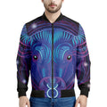 Dark Taurus Zodiac Sign Print Men's Bomber Jacket