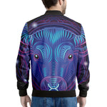 Dark Taurus Zodiac Sign Print Men's Bomber Jacket