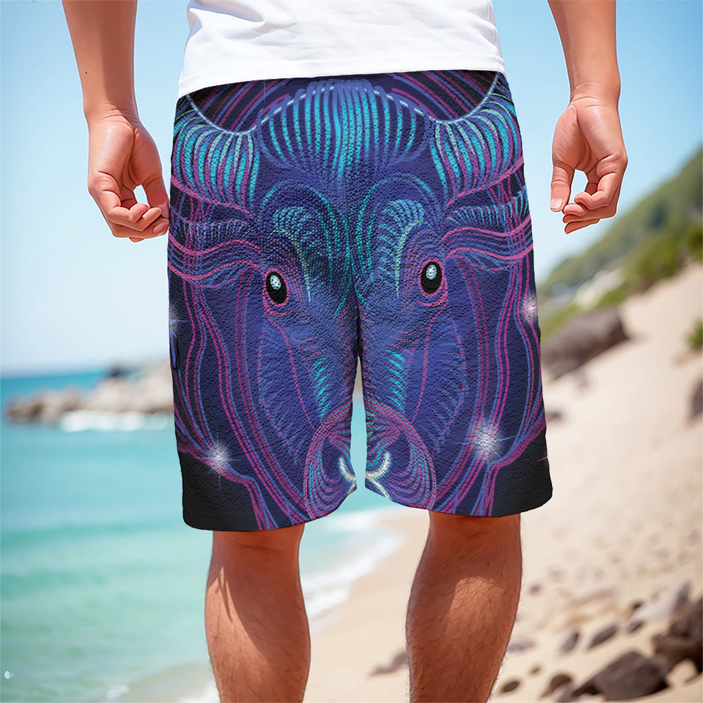 Dark Taurus Zodiac Sign Print Men's Cargo Shorts