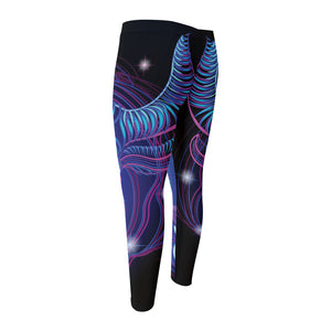 Dark Taurus Zodiac Sign Print Men's Compression Pants