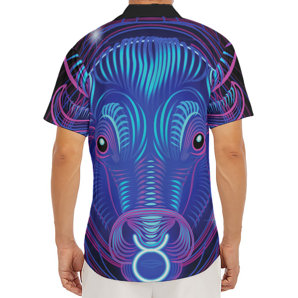 Dark Taurus Zodiac Sign Print Men's Deep V-Neck Shirt