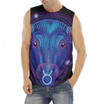 Dark Taurus Zodiac Sign Print Men's Fitness Tank Top
