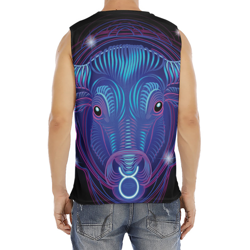 Dark Taurus Zodiac Sign Print Men's Fitness Tank Top