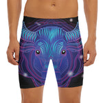 Dark Taurus Zodiac Sign Print Men's Long Boxer Briefs