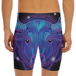 Dark Taurus Zodiac Sign Print Men's Long Boxer Briefs