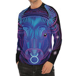 Dark Taurus Zodiac Sign Print Men's Long Sleeve Rash Guard