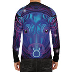 Dark Taurus Zodiac Sign Print Men's Long Sleeve Rash Guard