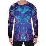 Dark Taurus Zodiac Sign Print Men's Long Sleeve T-Shirt