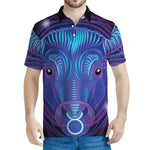 Dark Taurus Zodiac Sign Print Men's Polo Shirt