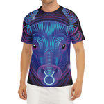 Dark Taurus Zodiac Sign Print Men's Short Sleeve Rash Guard