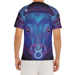 Dark Taurus Zodiac Sign Print Men's Short Sleeve Rash Guard