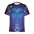 Dark Taurus Zodiac Sign Print Men's Athletic T-Shirt