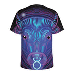 Dark Taurus Zodiac Sign Print Men's Sports T-Shirt