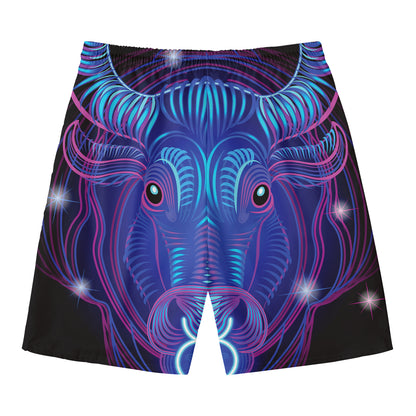 Dark Taurus Zodiac Sign Print Men's Swim Trunks