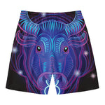 Dark Taurus Zodiac Sign Print Men's Swim Trunks