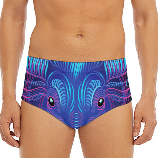 Dark Taurus Zodiac Sign Print Men's Triangle Swim Briefs