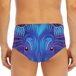 Dark Taurus Zodiac Sign Print Men's Triangle Swim Briefs