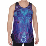 Dark Taurus Zodiac Sign Print Men's Velvet Tank Top