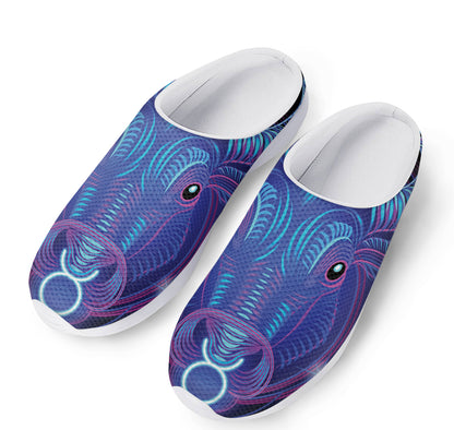 Dark Taurus Zodiac Sign Print Mesh Casual Shoes